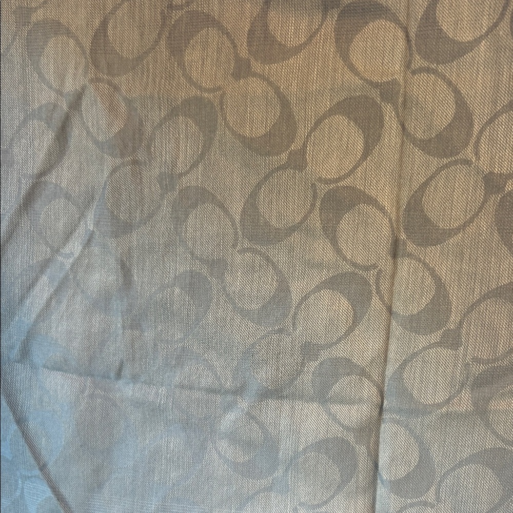 Coach Light Blue Signature Jacquard Scarf - Picture 8 of 9